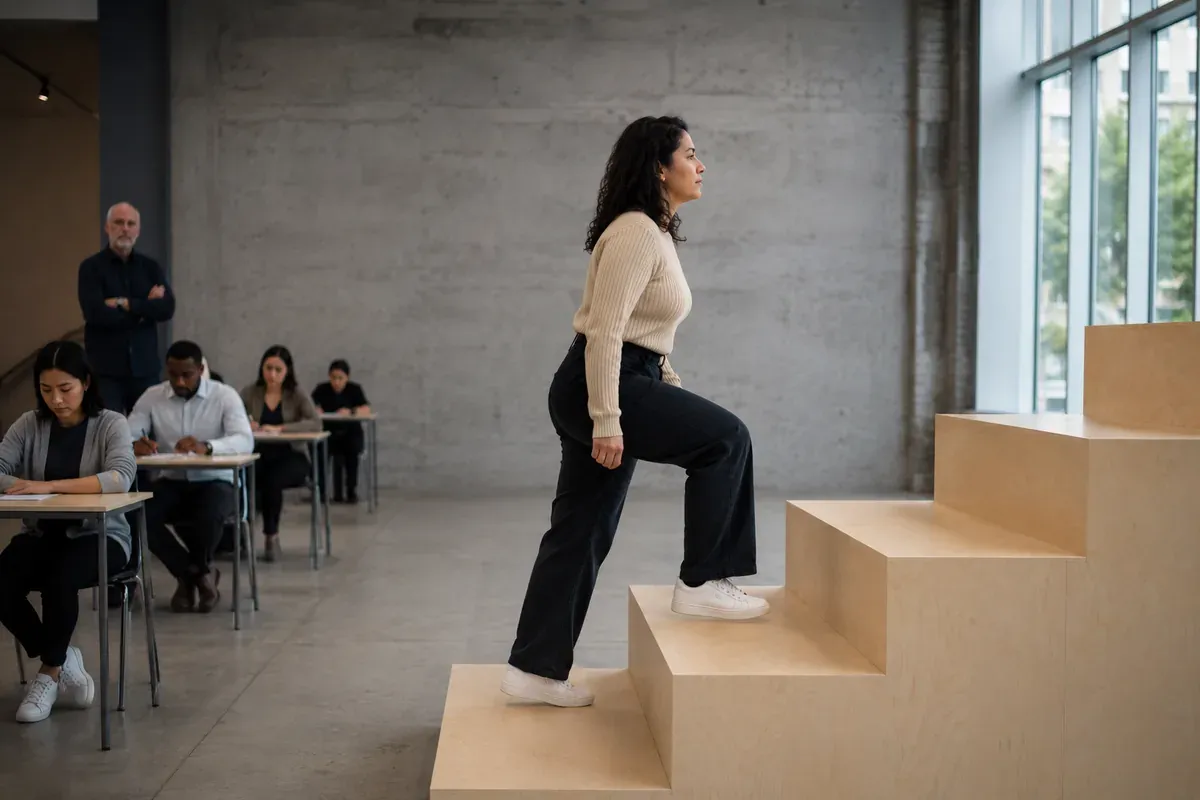 Un escalier : chaque marche est plus haute que la précédente.